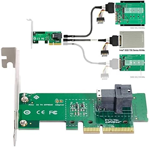 cablecc PCI-E 3.0 4.0 to SFF-8643 Card Adapter and U.2 U2 SFF-8639 NVME PCIe SSD Cable for Mainboard SSD