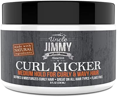 Uncle Jimmy Curl-Kicker Hair Cream for Men - Medium Hold Forming Cream - Flake Free Hair Styling Cream with Black Seed Oil and Honey 8 Fl Oz