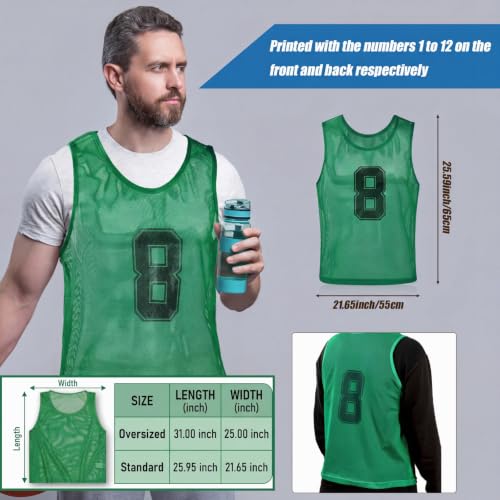 Image of Vabean 24 Pack Nylon Mesh Scrimmage Team Practice Vests Pinnies Jerseys Train Vest for Adult Sport Basketball Soccer Football