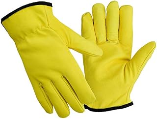 One Pair Leather Safety Work Gloves, Lorry Driver Gloves with Fleece Cotton Lining, Unisex Gardening Gloves, Thermal Gloves for Warehouse, Construction and Mechanics