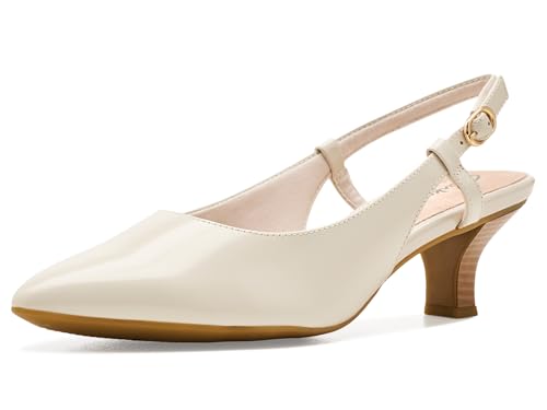 Clarks Women's Kepley Lane Pump, Off White Leather, 8