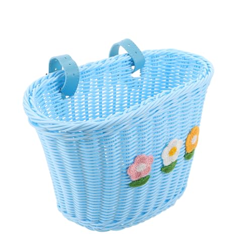 DOITOOL 電動 マウンテンバイク対応 女子向け編み込み自転車バスケット 前カゴ 軽量耐荷重収納 通勤 通学用フロント収納