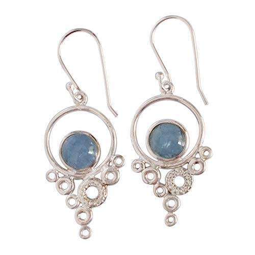 Boucles d'oreilles aigue-marine et argent 925, le cadeau idéal en pierre naturelle