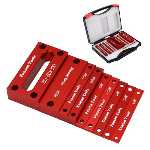 Bloques de Medición de Altura, 9 Piezas Juego de Medidores de Altura de Aluminio Barras de Configuración Barras de Precisión Calibre Métrico Bloques de Configuración de Escala de