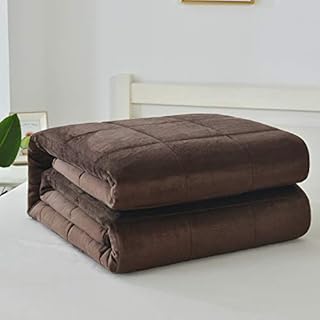 Solid Stitched Oversized Weighted Blanket Micromink Microfiber Throw Comfort Box Stitching Twin Queen King Cal King Calmin...