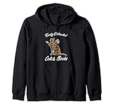 Easily Distracted by Cat & Books Animal Lover Meowing Kitty Zip Hoodie