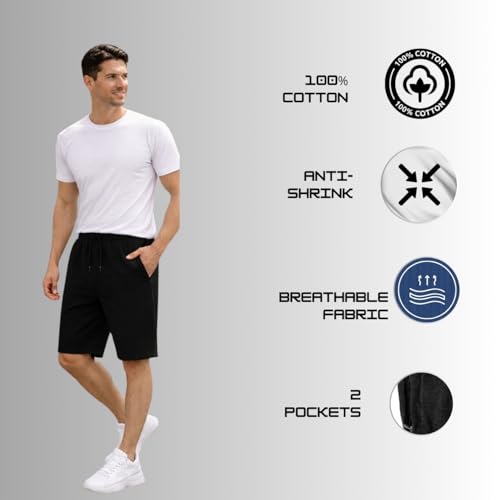 Image of KART BLACK Plus Sizes Men's Cotton Knee Length Shorts(M,L,XL,XXL,3XL,4XL,5XL Shorts) | Casual and Night Wear Mens Shorts