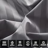 Lazzaro Satin Stripe Super King Duvet Set - Premium Hotel Quality Quilt Cover Super King Size Bedding Set - Hypoallergenic Ultra Soft Superking Duvets Sets With Zipper Closure - Image 4