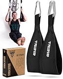 PULLUP & DIP Ab Straps, Premium Abdominal Slings for Abdominal Training, Padded Workout Straps for Crunches, Hanging, Leg Raise, Set of 2 Ab Slings for Pull-Up and Chin-Up Bar