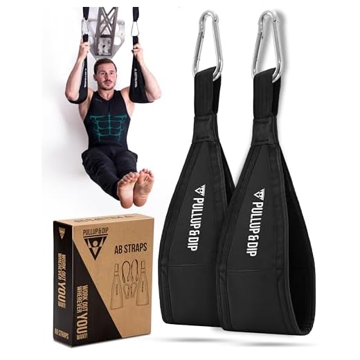 PULLUP & DIP Ab Straps, Premium Abdominal Slings for Abdominal Training, Padded Workout Straps for Crunches, Hanging, Leg Raise, Set of 2 Ab Slings for Pull-Up and Chin-Up Bar