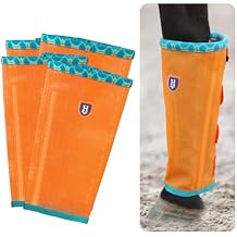 Fine Mesh Fly Boots Loose Fitting & Non-Slip Horse Fly Leggings Fleece Air Flow Set of 4
