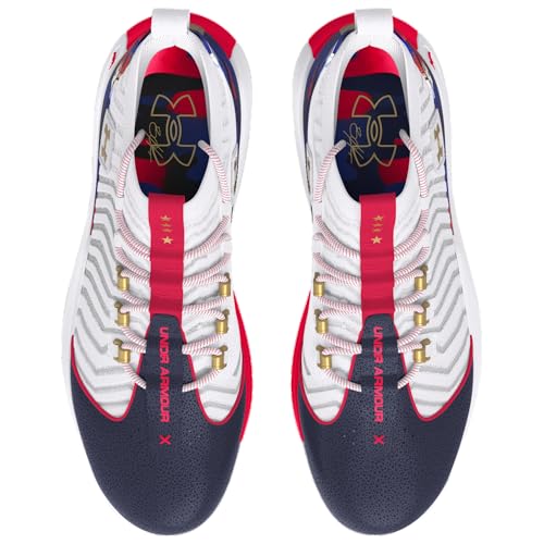 Under Armour Harper 9 Pro TPU USA - Men's (White/Midnight Navy/Metallic Gold)4