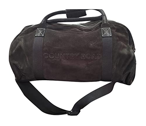 Image of Country Road Unisex suede leather Duffle /Gym Bag (Brown, Large)