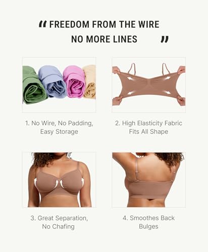 Image of FeelinGirl Bralettes for Women with Support Comfortable Bras No Underwire Seamless Everyday Bras