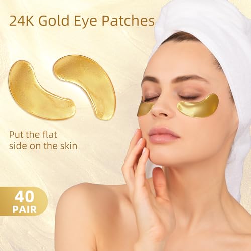 USTELIR Adesivos sob os olhos, 40 pares de máscaras para olheiras, olhos inchados, bolsas sob os olh