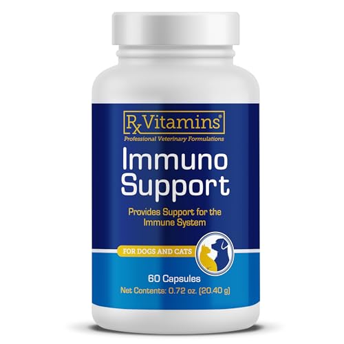 Rx Vitamins Immuno Support, Immune Support for Dogs and Cats - 60ct Supplement with Shiitake Mushroom, Arabinogalactan, and Lutein -