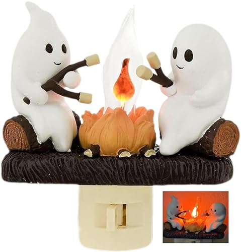 Ghost Campfire nightlight, Flickering Night Light, Spooky Fire Ma...