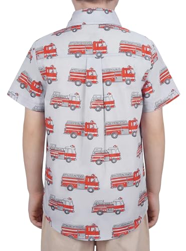 Image of Boys Hawaiian Button Down Shirt, Pure Combed Cotton Short Sleeve Size 3-15Y