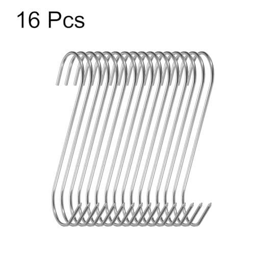 QUARKZMAN 6 Stück 6' Fleischhaken 304 Edelstahl Metzgerhaken S-förmige Fleischverarbeitungshaken zum Aufhängen von Räuchern Grillen Rinderrippen BBQ (MAX Belastung 11 Pfund)