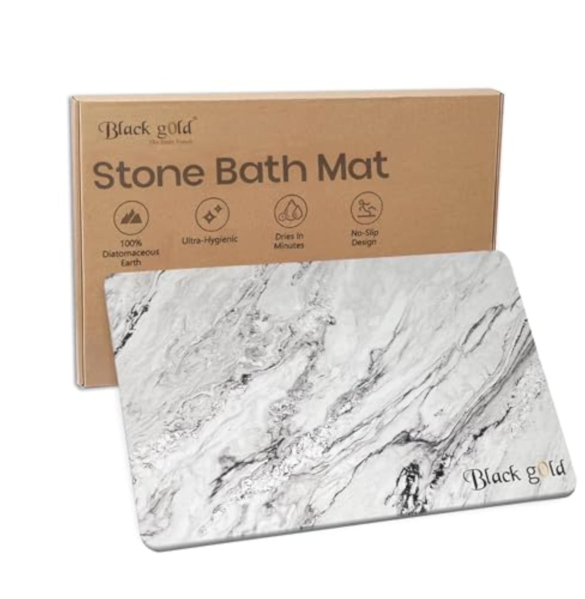 Stone Bath Mat for Bathroom, Diatomite Quick Dry Mat