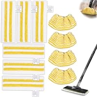 10 Stück Ersatz-Mikrofasertuch Set kompatibel, für Kärcher Dampfreiniger EasyFix SC1, SC2, SC3, SC4, SC5, Kärcher Dampfreiniger Zubehör (6x Bodendüse + 4x Handdüsen)