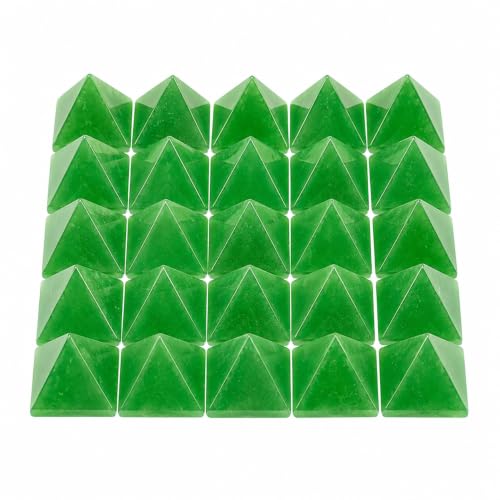 Green Strawberry Quartz Crystal Pyramids, Natural Polished Gemstone Set of 10 Pieces