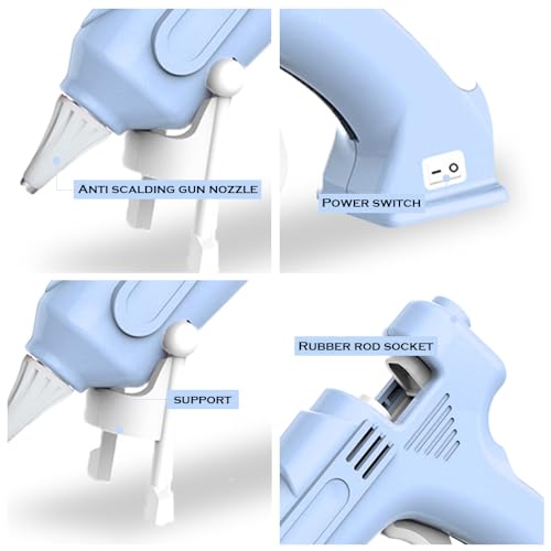 DAKIYVN, Pistola de cola quente sem fio, recarregável, kit de mini pistola de cola de pré-aqueciment
