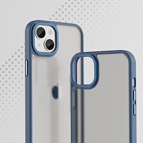 Image of Vaku Luxos Trans Armor for iPhone 14 Cover Case, 6 Feet Drop, Metal Ring Camera Protection, Shockproof, Scratch Resistant, Slim, Compatible with iPhone 14 Back Cover - Dark Blue