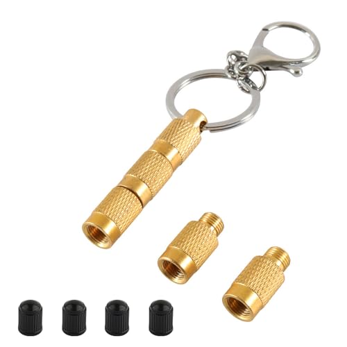 Image of IHOTDER 4-in-1 Bleeder Tire Deflators Offroad Accessories with Key Chain,Portable Universal Purpose Air Down Tire Deflators,Brass Manufactured Auto Tire Tools for Cars,Trucks,SUVs
