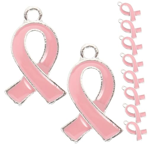 WRITWAA 50piezas Colgante De De Mama De Dijes De Cinta Pecho Para Hacer Joyas Colgante De Concientización Confección De Pulseras