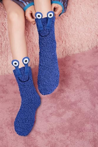 Image of Benefeet Sox Womens Girls Fuzzy Socks with Grips Soft Fluffy Slipper Socks Cute Cozy Winter Socks Christmas Halloween Gifts