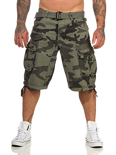 Geographical Norway Hombre Cortos Cargo People - Gris Camuflaje, S