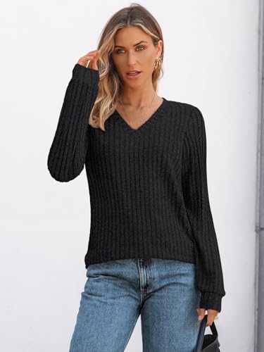 Womens V Neck Long Sleeve Shirt Fall Fashion Tops Tunic Dressy Casual Sweater Clothes Cute Trendy Work Outfits 20254