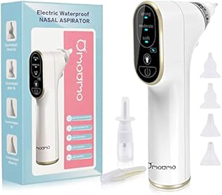 Omoomo Baby Nasal Aspirator, Electric Nose Cleaner for Newborn Babies, Infants & Toddler, USB Charging Portable Sucker with 3 Adjustable Suction Levels and 4 Silicone Tips for Baby Boy Girl Gifts