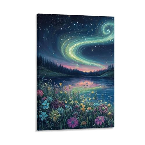 Image sur toile aurores boréales à haute résistance chromatique pour décoration de maison