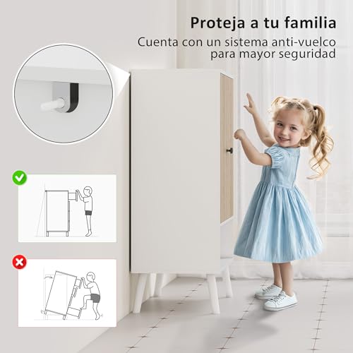 Zapatero blanco y natural que soluciona la falta de espacio en el pasillo 7
