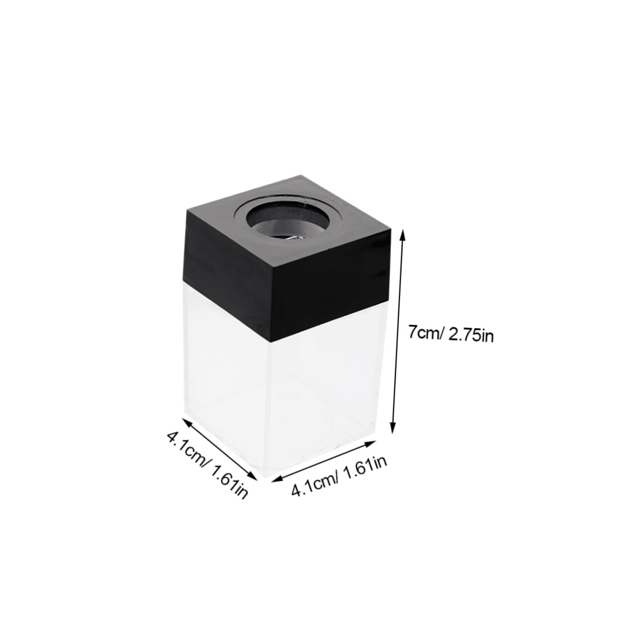 Porta Graffette Magnetico Compatto 12 Pezzi in Plastica Nera, Organizer Quadrato Versatile Design Elegante per Utilizzo Scolastico e Domestico