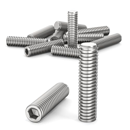 ORTAVA Tornillos prisioneros, tornillos prisioneros M5 x 20 mm, DIN 913/ISO 4026, con hexágono interior (ISK) y cabeza cónica, tornillo prisionero acero inoxidable (plata)