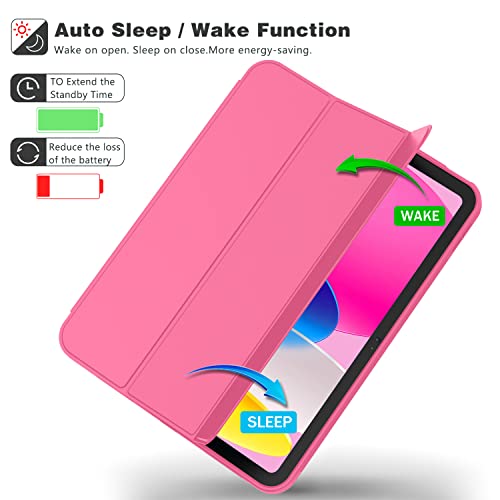 Image of ToaPoia Case for iPad (A16) 11 Inch 2025 /iPad 10th Generation 10.9 Inch 2022, Slim Trifold Stand Protective Cover with Pencil Holder and Soft TPU Back,Support Auto Sleep /Wake (Watermelon)