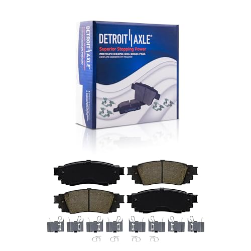 Image of Detroit Axle - Brake Kit for Toyota RAV4 C-HR Avalon Corolla Cross Venza | Lexus ES250 ES300h ES350 UX250h UX200, 12.01 inch inch Front and 11.06 inch inch Rear Brake Rotors Ceramic Brake Pads Replacement