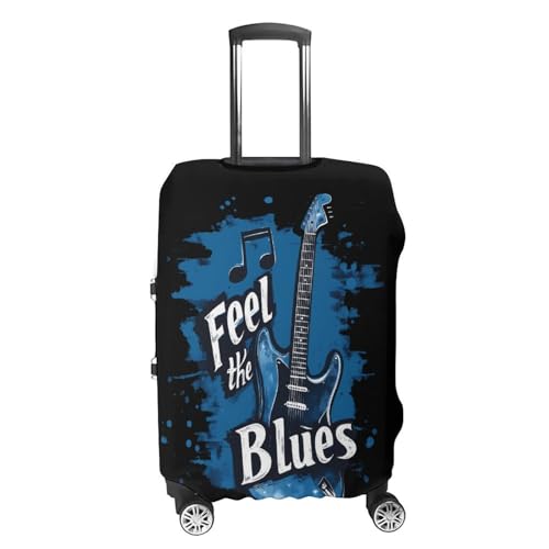 Blues Guitar Musicians Music Luggage Covers Washable Travel Suitcase Cover Elastic Baggage Protector4