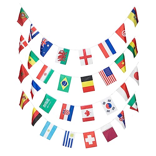 BEBEMOKO International Bunting Länder String Fahnen Girlande Für Fußball-events Bar-dekoration Partys Und Festlichkeiten Aus Robusten Materialien Vielseitig Einsetzbar
