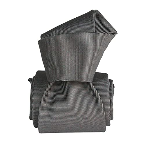 Cravate en pure soie italienne grise classique Segni Et Disegni pour costume homme élégant