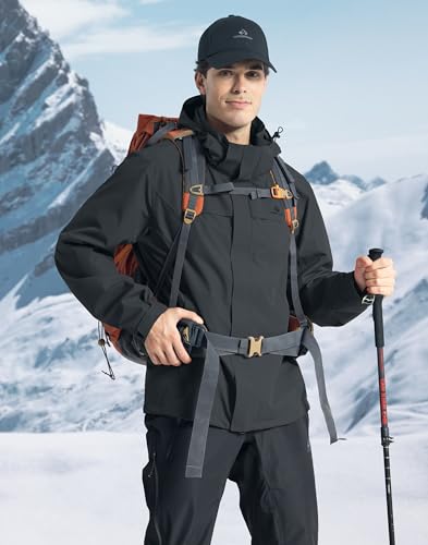 Pioneer Camp Men's Waterproof Rain Jacket Lightweight Hooded Shell Coat for Hiking & Outdoor with 3 Pockets Windbreaker2