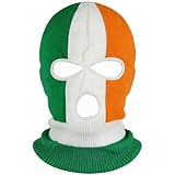 MUNSKT Irische Balaclava, Irische Balaclava Irland Flagge, Dreifarbige Gestreifte Gesichtsmaske, Atmungsaktive, Grün Für Musikfestivals Und Wintersport