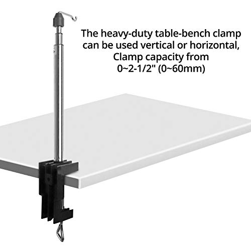 Image of QWORK Rotary Tool Round Grinder Telescopic Hanging Stand Holder with Table Clamp, Flex Shaft Hanger Stand Tool for Household Instustrial Outdoor