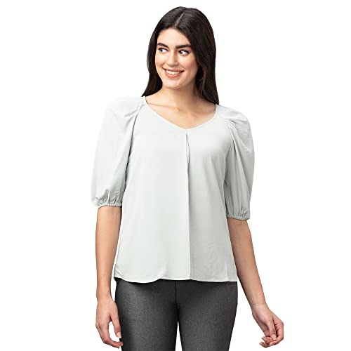 Image of Globus Women White Solid Sleeveless Top