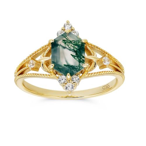 [Richight] @ VR XAQ[g Zp`  O Silver 925 S[h fB[X GKg Moss agate ΐFn  w 12 ~52mm