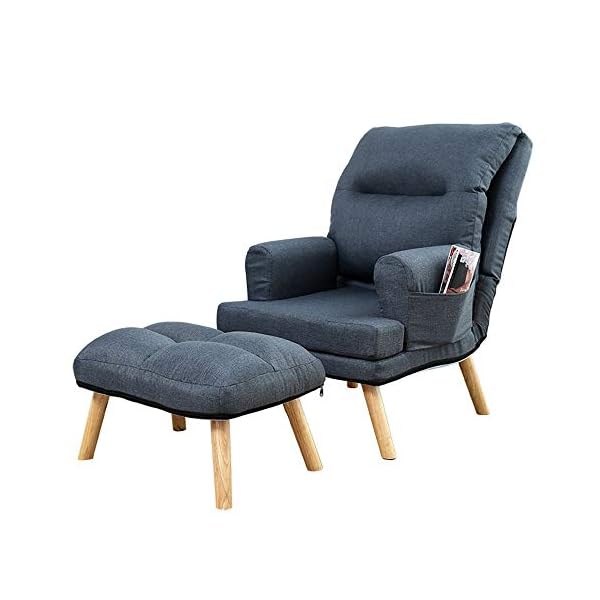 Sofa Chair Modern Upholstered Wooden Lounge Chair Arm Chair With Ottoman Modern Comfy Furniture For Living Room,Bedroom,Club,Office Multi-color Optional Living Room Bedroom Study Balcony Armchair