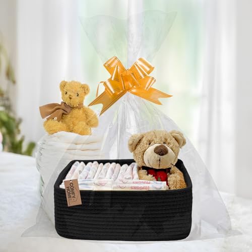 Image of COMFY HOMI 11.5 inchx7.5 inchx4.7 inch Storage Baskets for Organizing | Cotton Rope Woven Basket | Toy Storage Bin Box | Basket for Shelves, Closet Organizer Bin, Decorative Closet Shelf, 3 Pack,